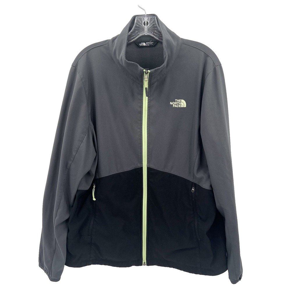 THE NORTH FACE Women's XL Black/Gray Full-Zip Lightweight Hooded Windwall Jacket